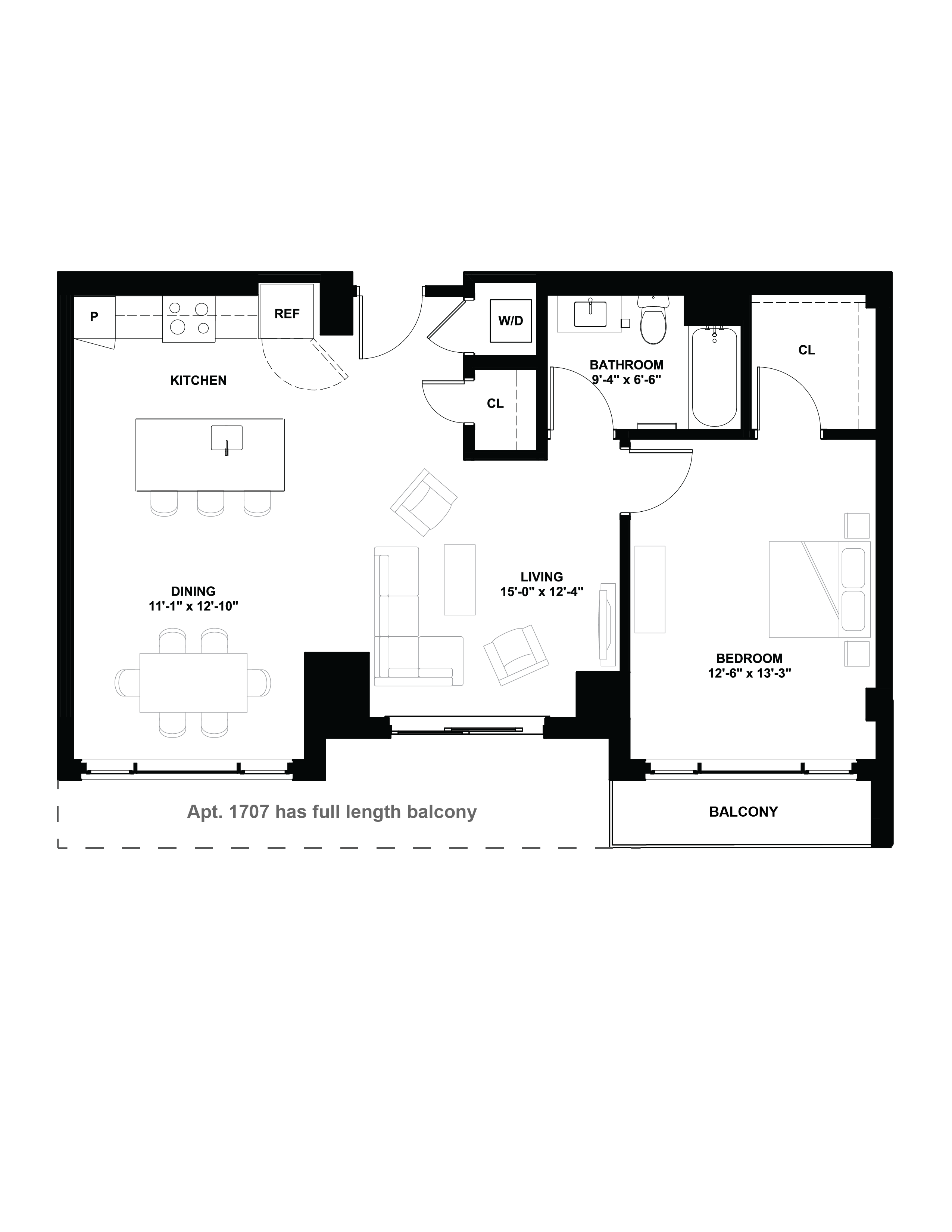 Floor plan layout diagram for 1H-PH
